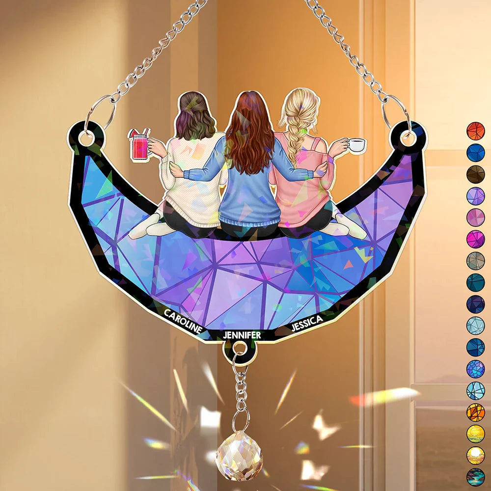 Infinity Heart Sun Catcher With Crystal Prism – Gift For Friends, Soul Sisters, Women, Funny Personalized Ornament