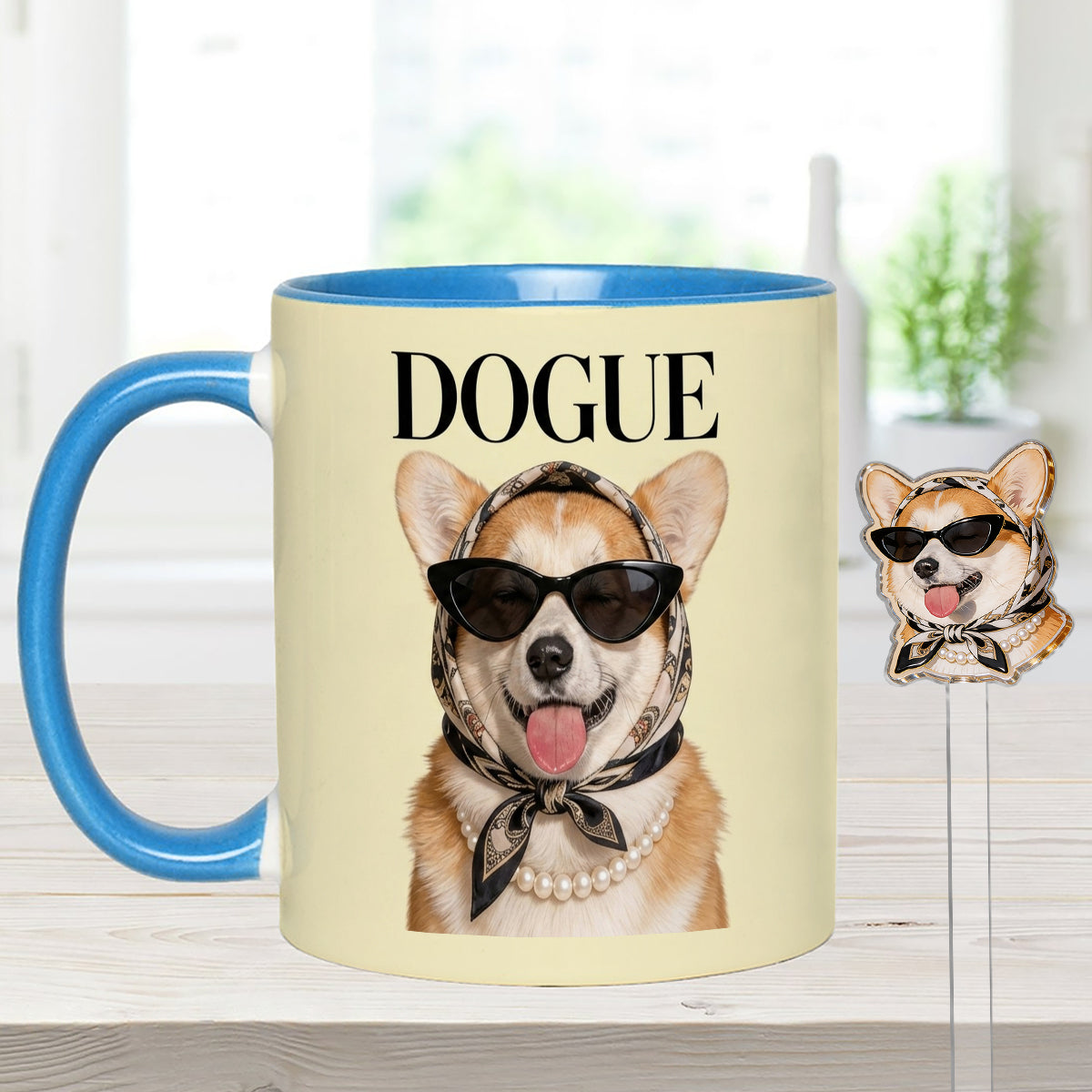 Funny Dog Lovers Gift - Personalized Dog Set Accent Mug with Acrylic Stirrers