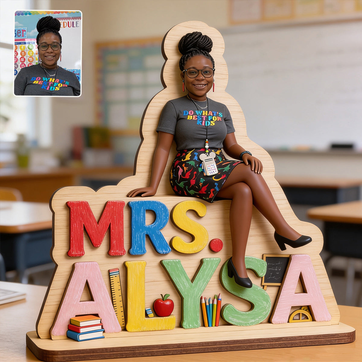 Gift For Teacher - Personalized Teacher 2 Layered Big Freestanding
