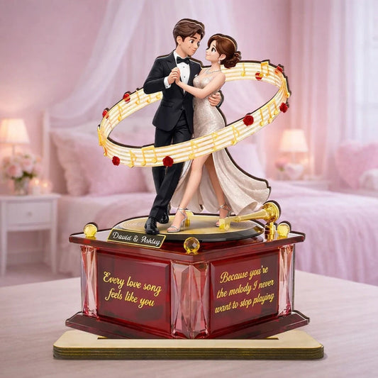 Personalized 2-Layer Wooden Plaque Dancing Couple with Musical Notes Romantic Gift for Him or Her, A Unique Love Keepsake