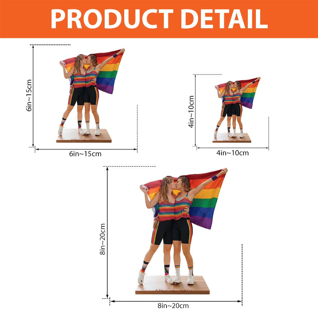 Custom Any Photo Couple Gift - Personalized LGBT Support Custom Shaped Acrylic Plaque