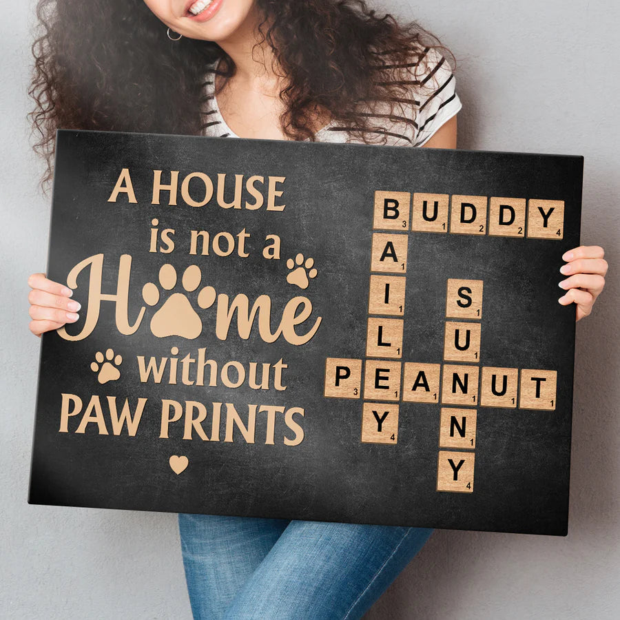 Personalized Pet Lover Poster - 'A House Is Not a Home Without Paw Prints' - Perfect Gift for Animal Enthusiasts