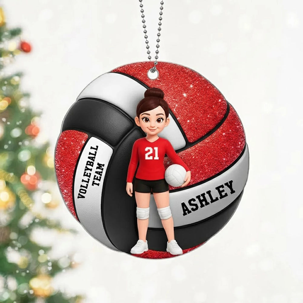 Acrylic Ornament for Volleyball Players | Custom Sporty Design, Gift-Ready Keepsake for Her