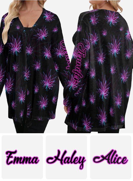 Stunning Leaf - Personalized Weed Cardigan