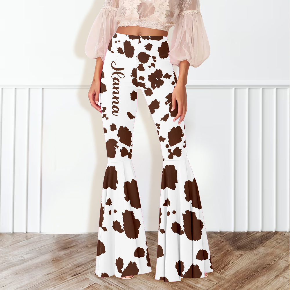 Love Highland Cow - Personalized Flare Leggings