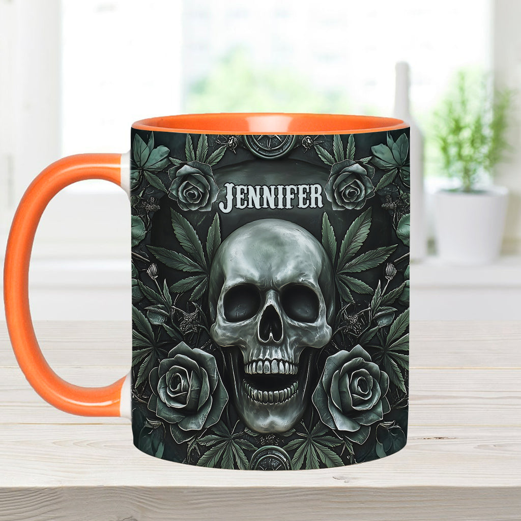 Skull Cannabis Leaf - Personalized Weed Accent Mug