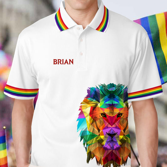 LGBT Pride Month Lion This Is Me - Personalized LGBT Support Polo Shirt