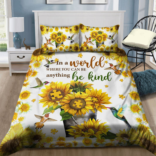 Be Kind Hummingbird Sunshine - Autism Awareness Quilt Set 0921