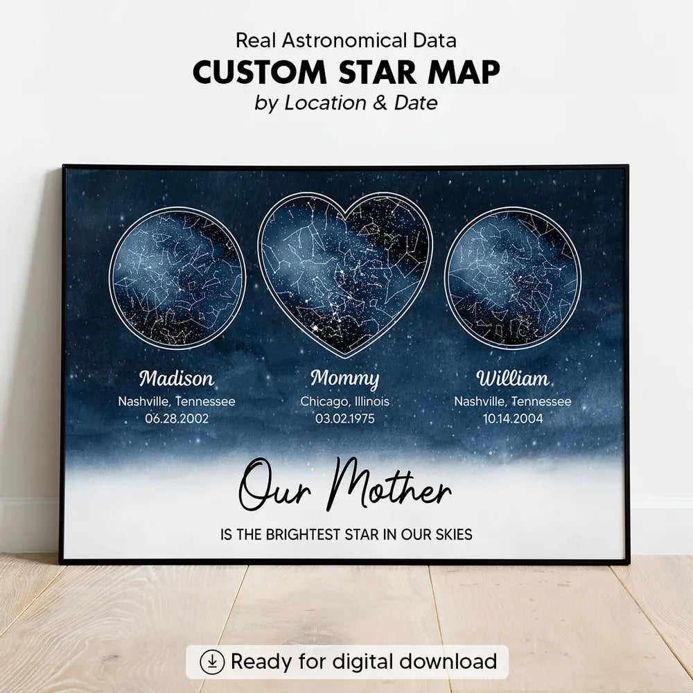 Personalized Star Map Poster/Canvas - Ideal Mother’s Day Gift