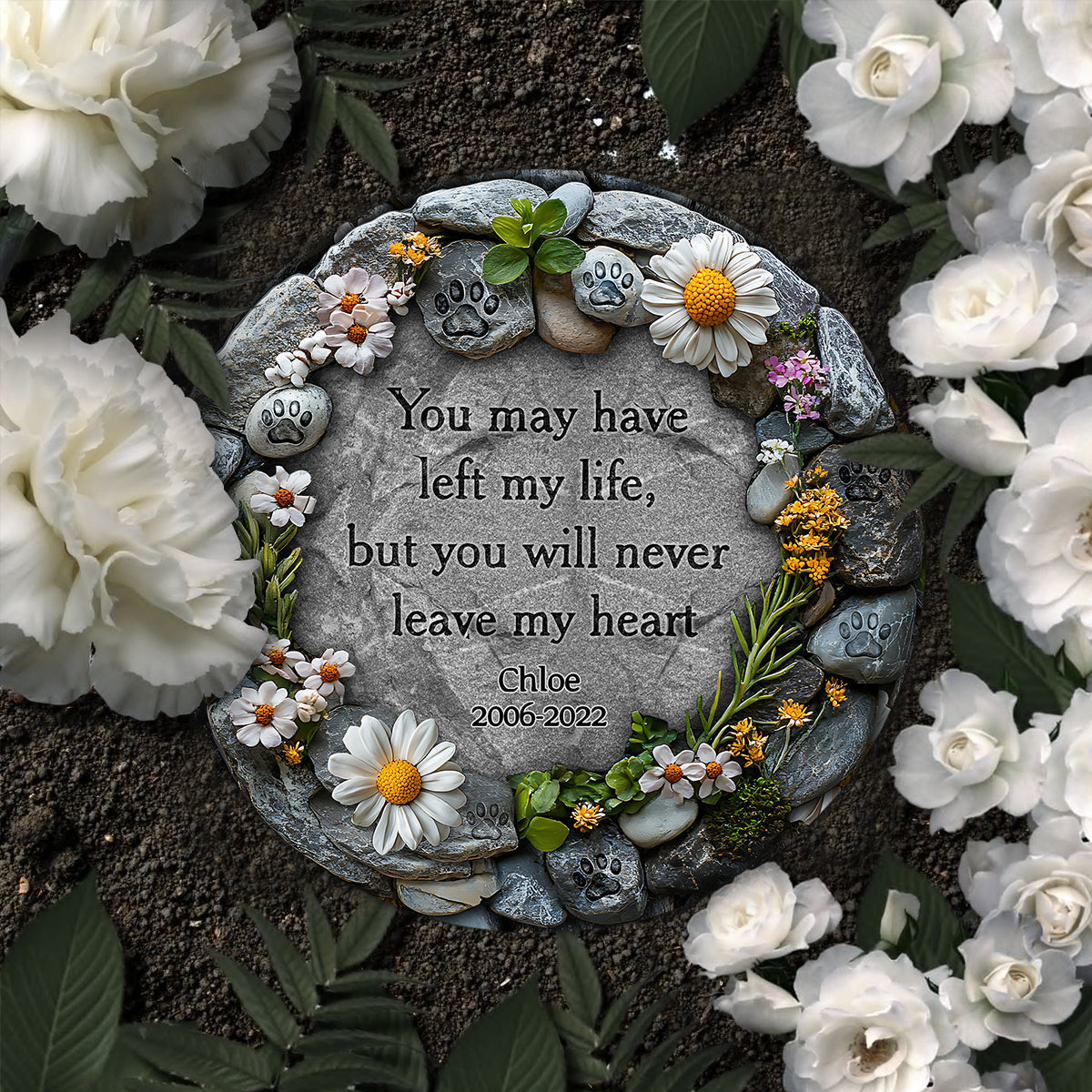 You May Have Left - Personalized Dog Round Shaped Stone