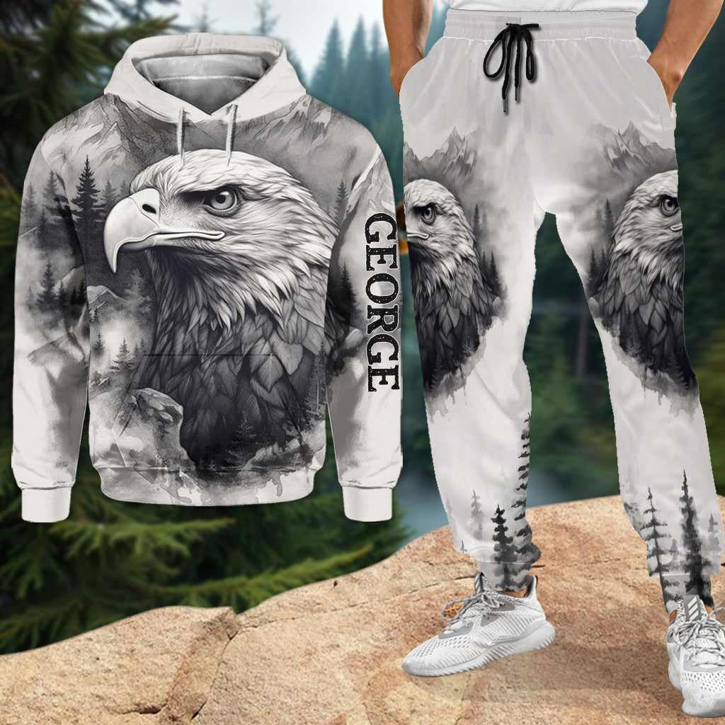 Strong Eagle - Personalized Bald Eagle Hoodie and Sweatpants