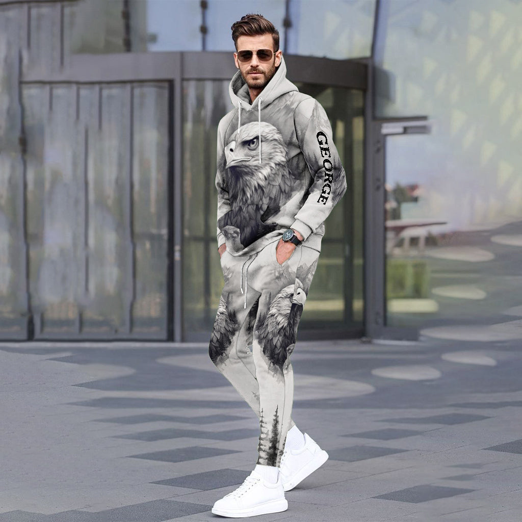 Strong Eagle - Personalized Bald Eagle Hoodie and Sweatpants