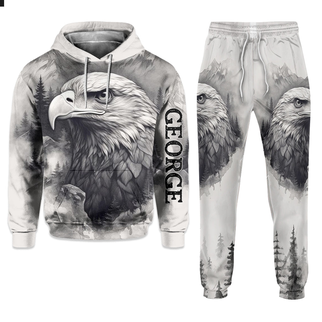 Strong Eagle - Personalized Bald Eagle Hoodie and Sweatpants