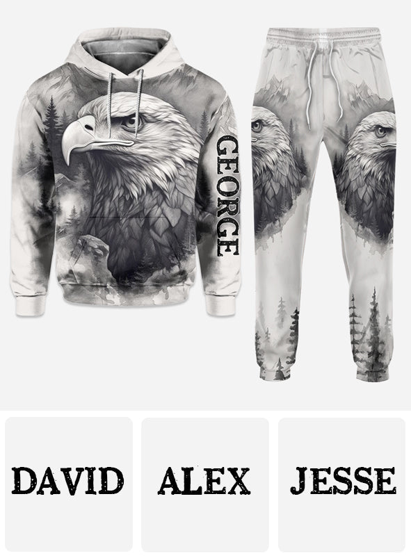 Strong Eagle - Personalized Bald Eagle Hoodie and Sweatpants