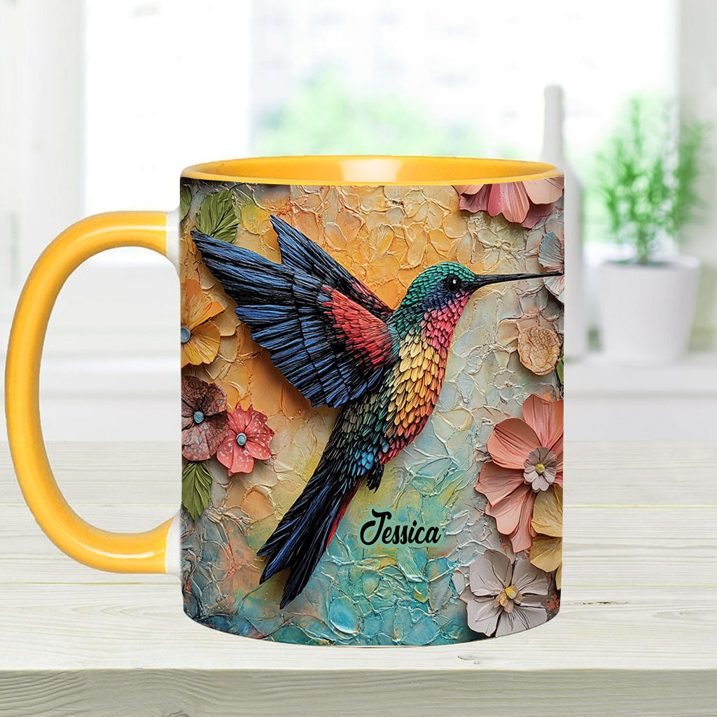 Stunning Fly - Personalized Hummingbird Accent Mug