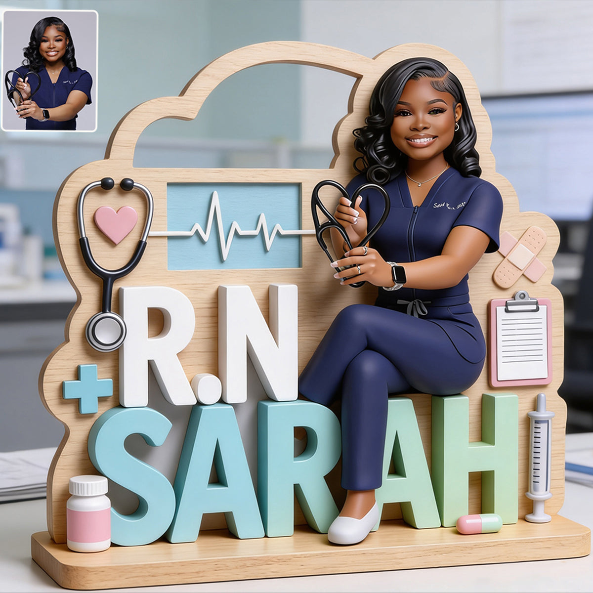 Gift For Nurse - Personalized Nurse 2 Layered Big Freestanding