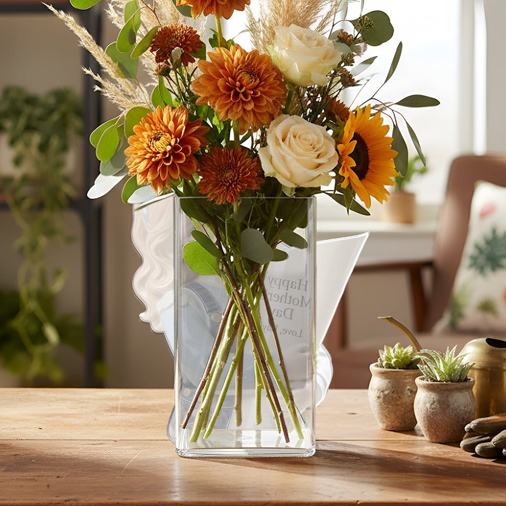 Flower Bouquet Vase - Perfect Mother's Day Gift - Personalized Kid Acrylic Flower Vase