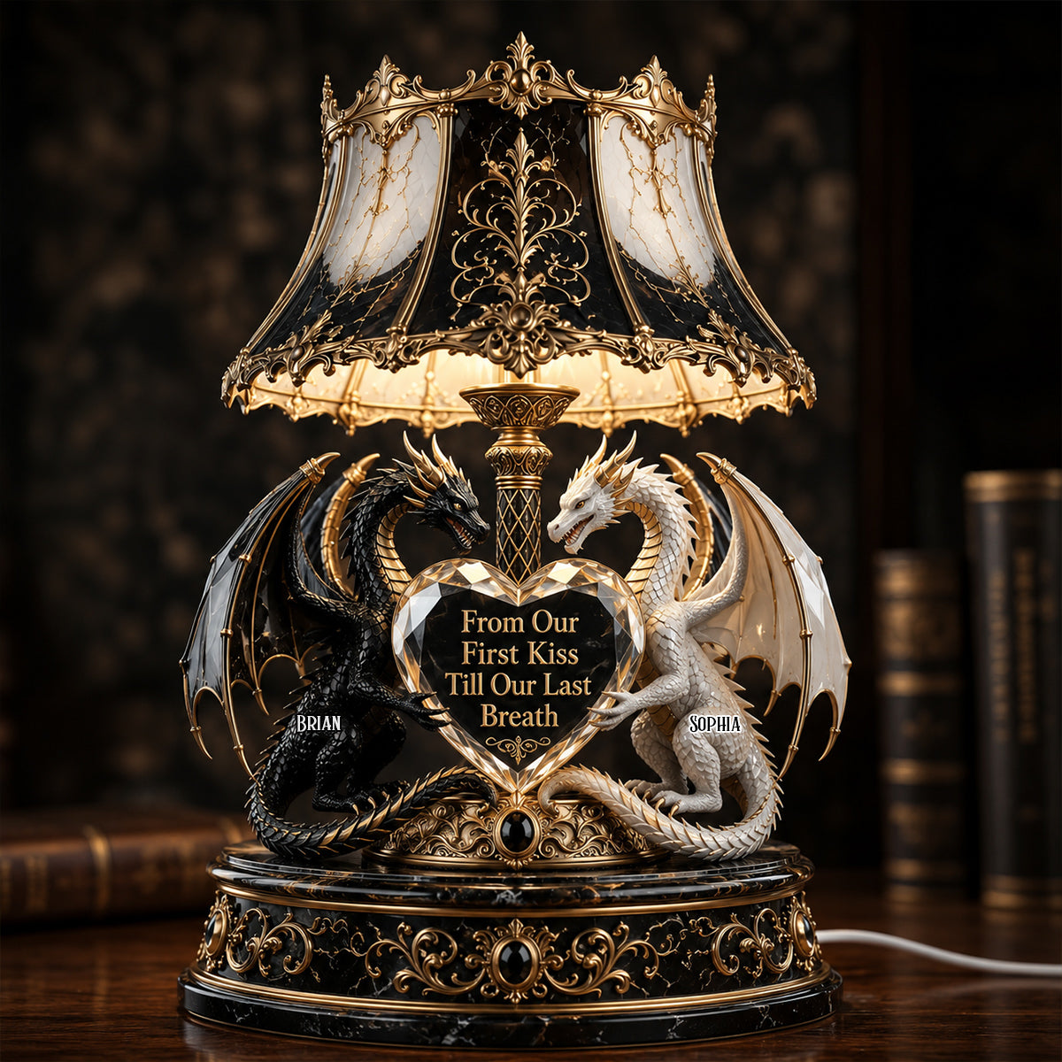 From Our First Kiss Till Our Last Breath - Personalized Dragon Acrylic LED Night Light