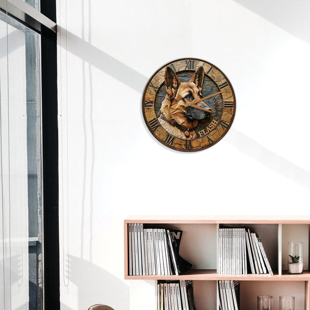 Love German Shepherd - Personalized Dog Wall Clock