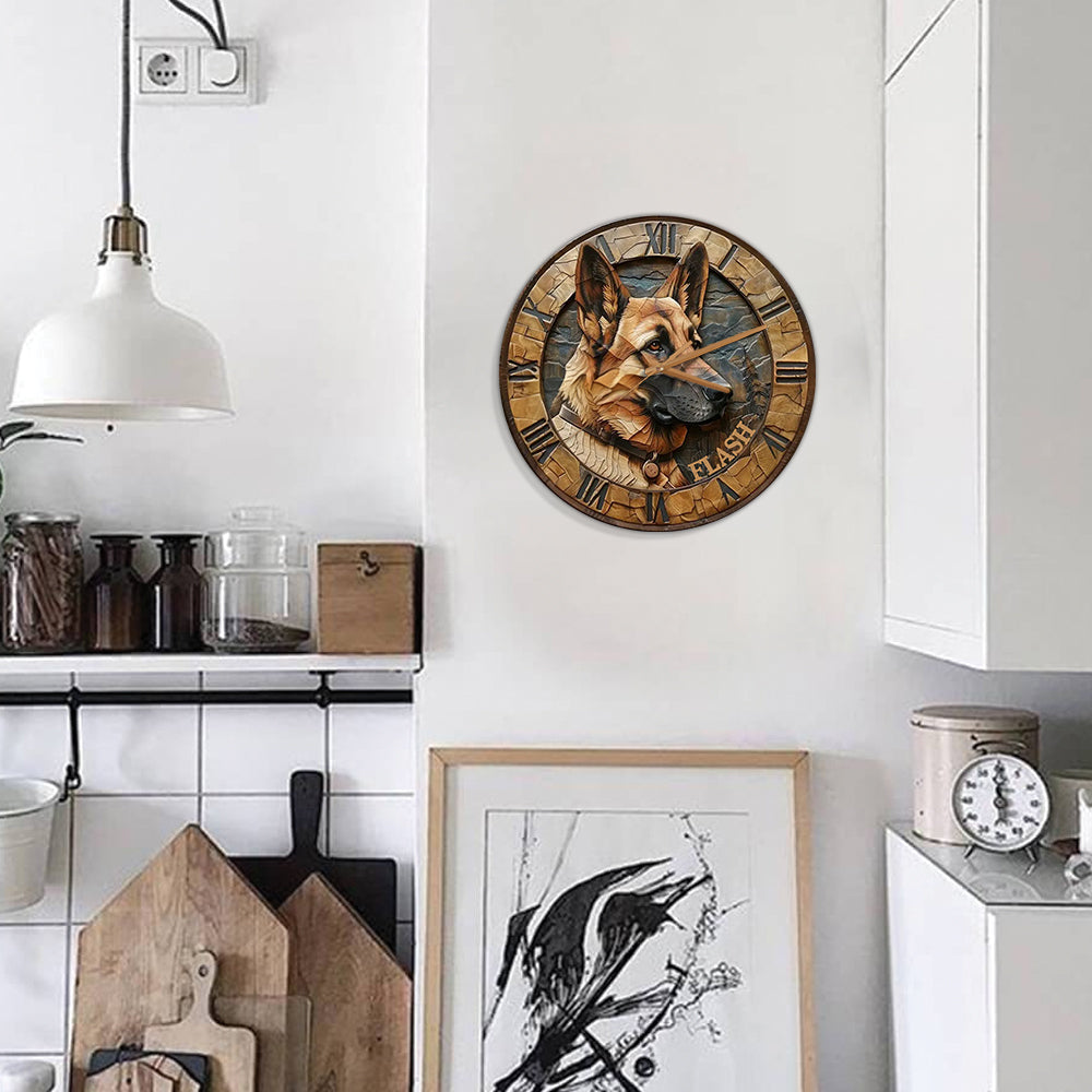 Love German Shepherd - Personalized Dog Wall Clock