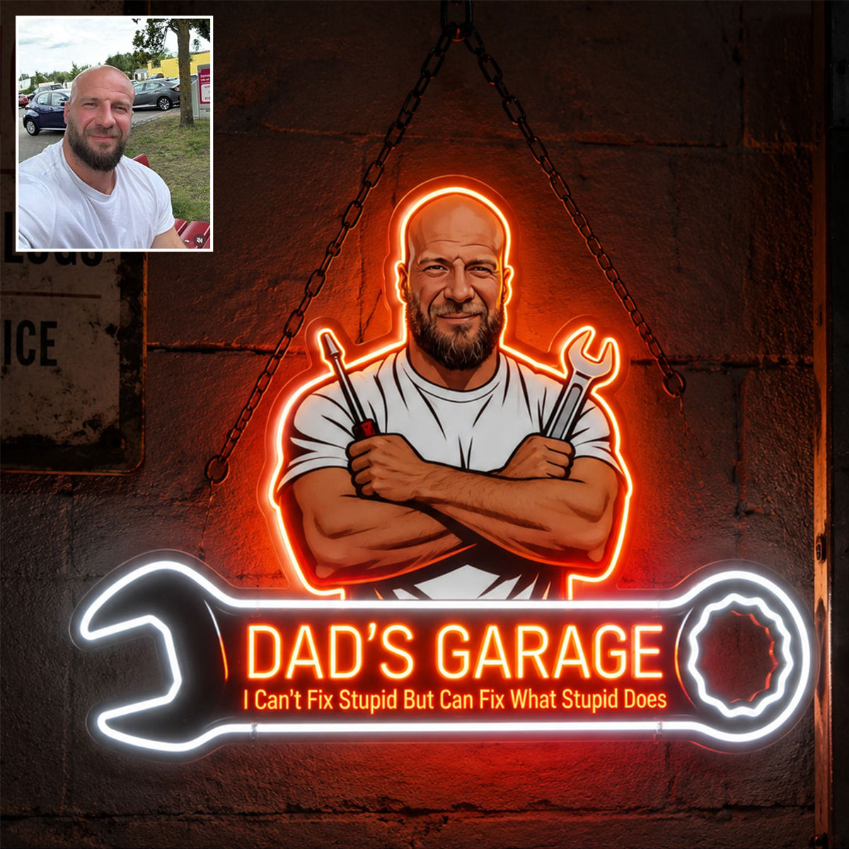 Gift For Him, Father's Day Gift - Personalized Garage LED Light Acrylic Sign