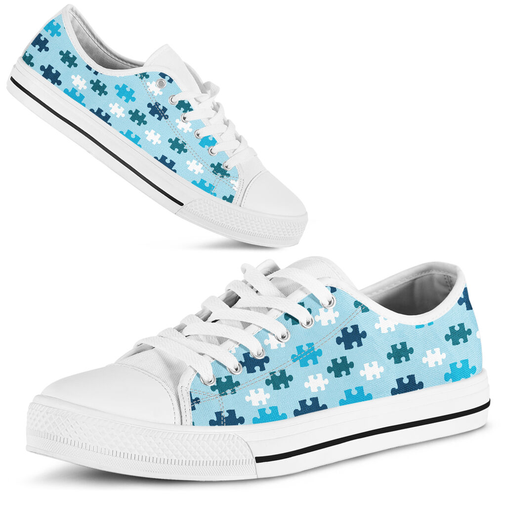 Puzzle Pieces Autism Awareness Low Top Shoes 0622
