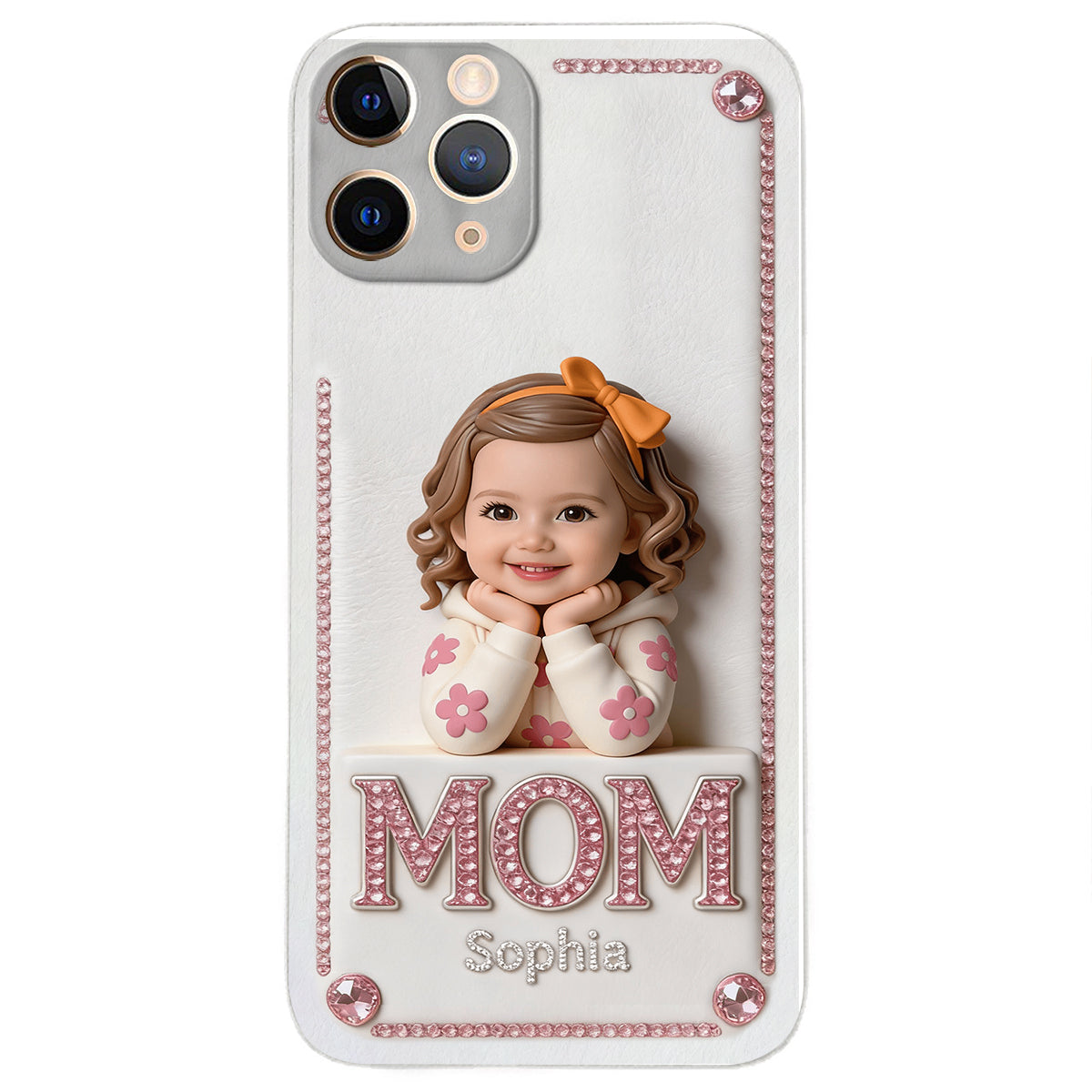 Mother's Day Gift, Custom From Any Photo - Personalized Mother 3D Embossed Leather Phone Case