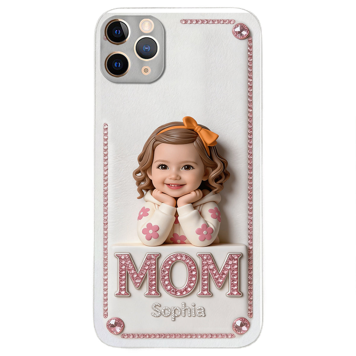 Mother's Day Gift, Custom From Any Photo - Personalized Mother 3D Embossed Leather Phone Case