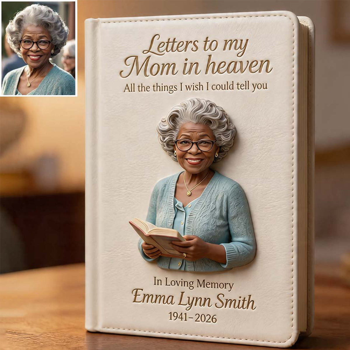 Letter To Heaven - Personalized Memorial Leather Journal