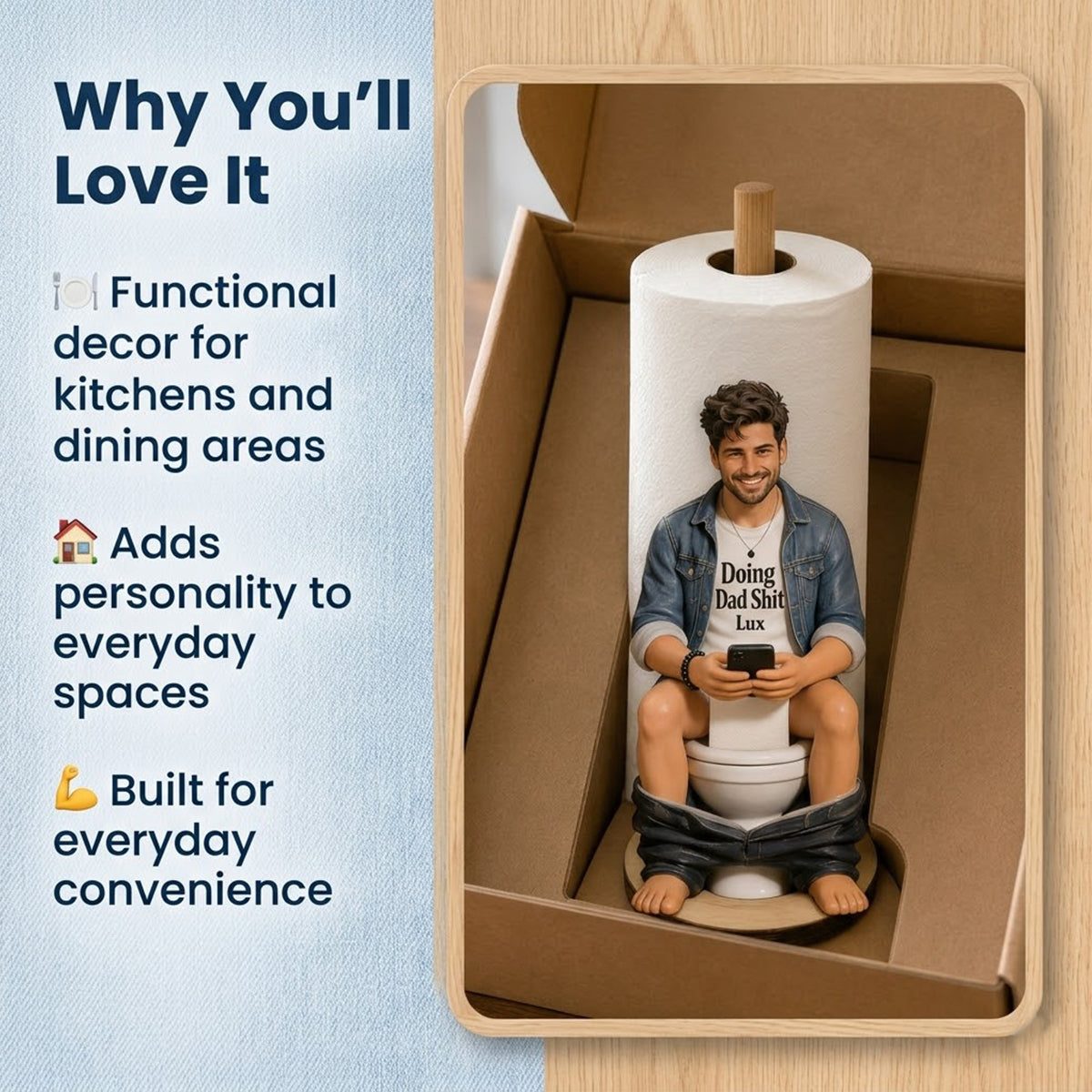 Best Time Of Day - Personalized Father Paper Towel Stand