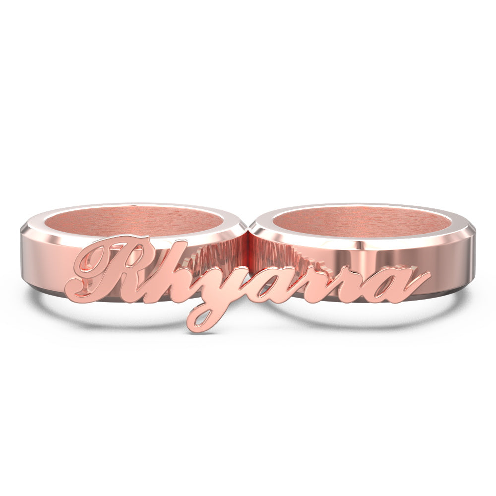 Engravable Two Fingers Ring - Personalized Ring