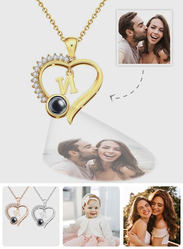 Gift for who lost a loved one - Personalized Letter Heart Projection Charm
