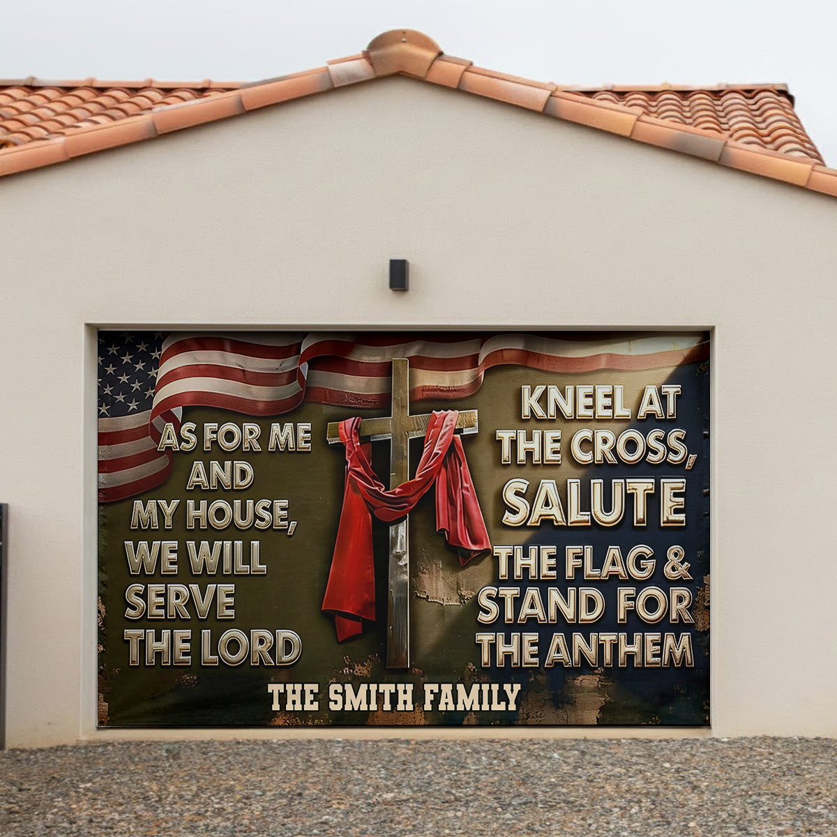 As For Me And My House - Personalized Christian Garage Door Banner