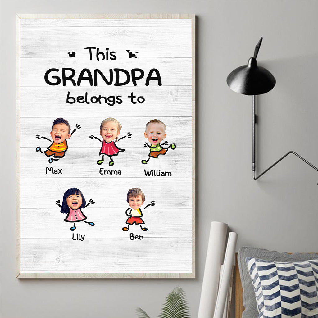 This Grandpa Belongs To - Personalized Grandpa Canvas And Poster