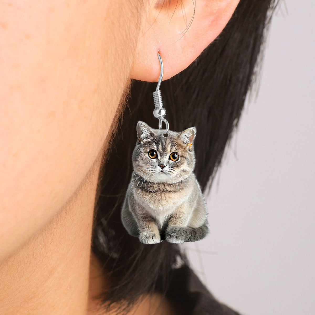 Personalized Photo Earrings - Gift for cat lovers, cat lover, dog lover - Personalized Earrings