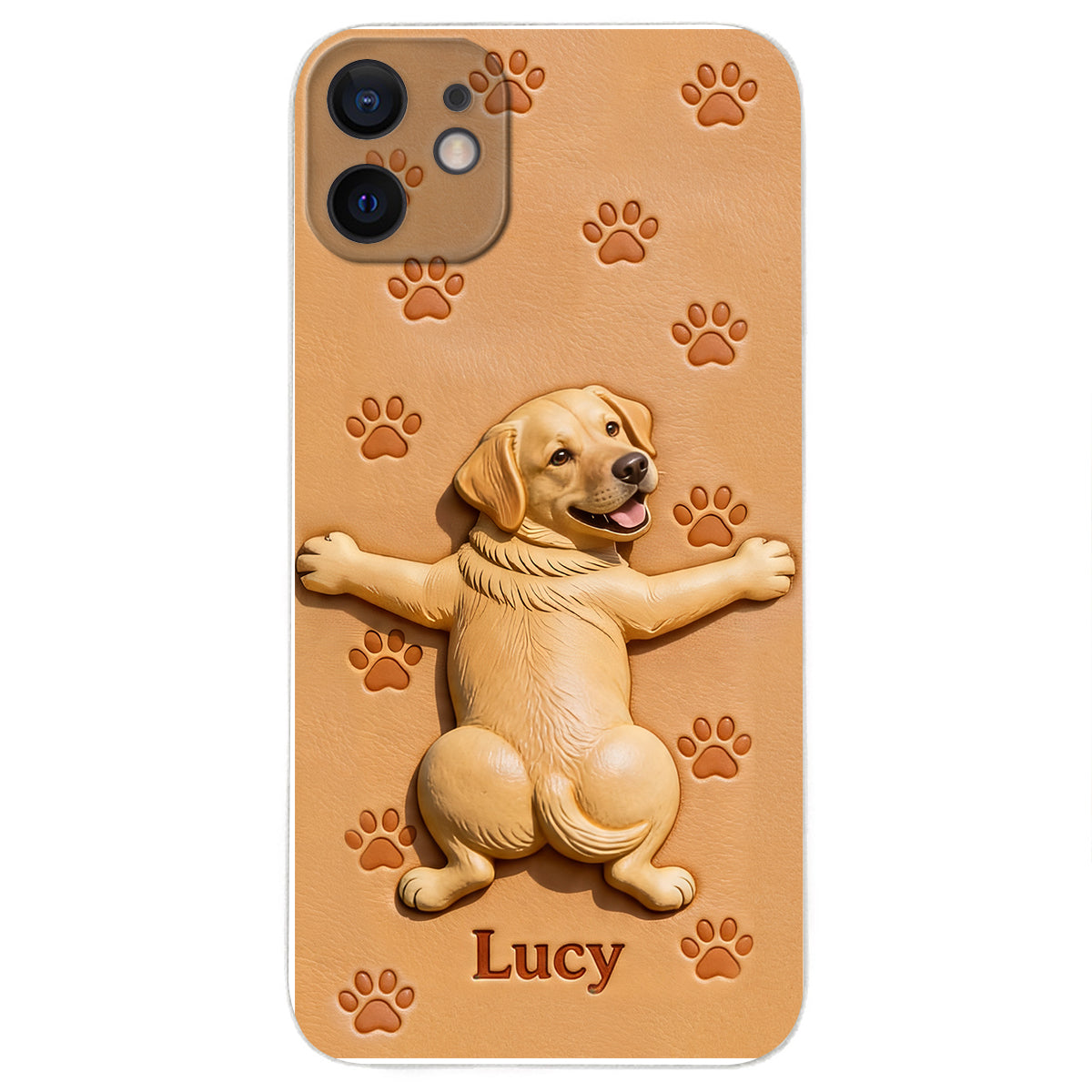 Pet Mom, Dog Lovers Gift Idea - Personalized Dog 3D Embossed Leather Phone Case