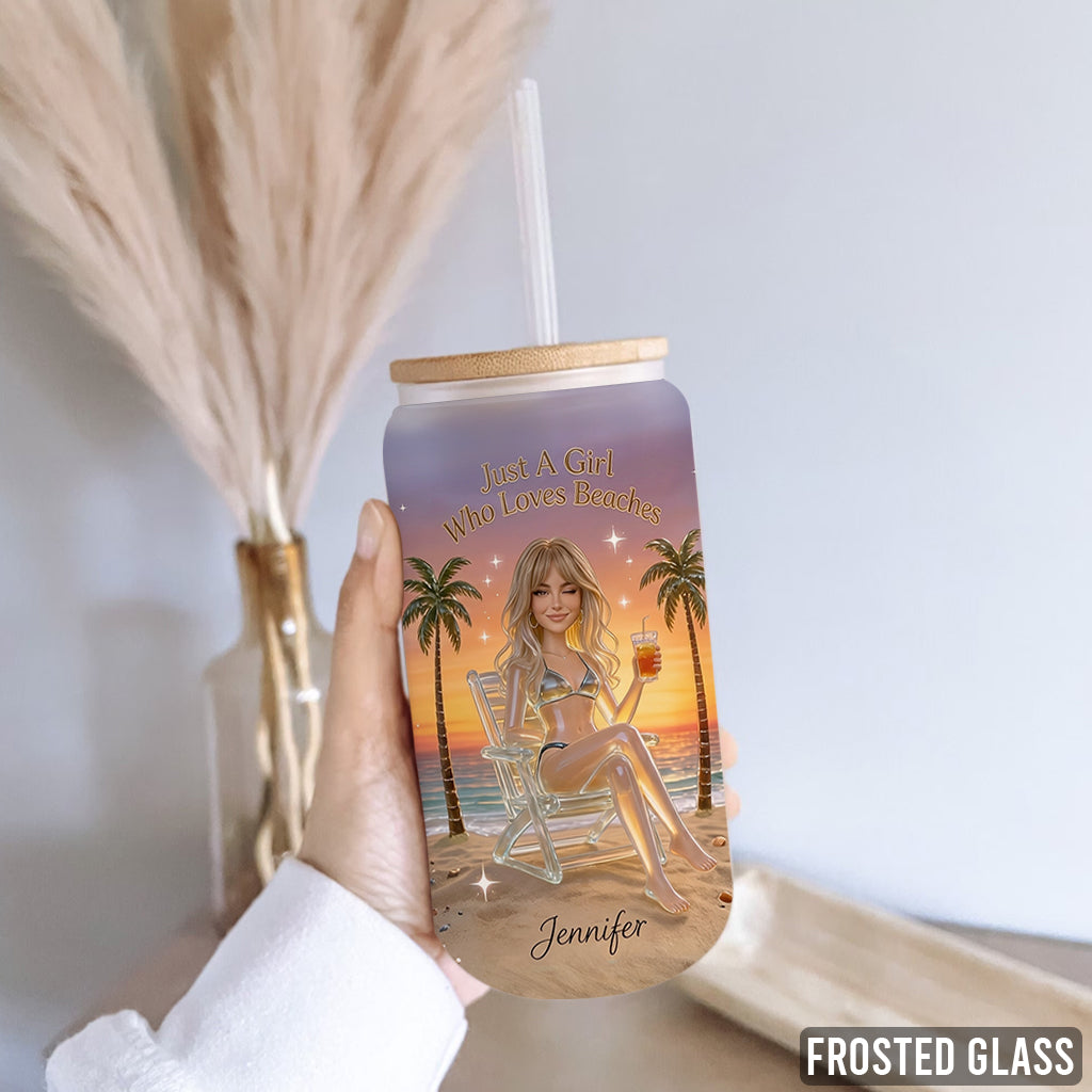 Beach Vibes - Personalized Sea Lover Can Glass