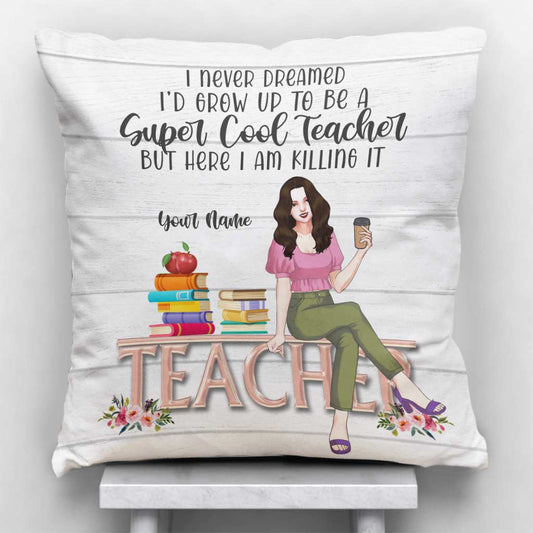 Super Cool Teacher - Personalized Throw Pillow