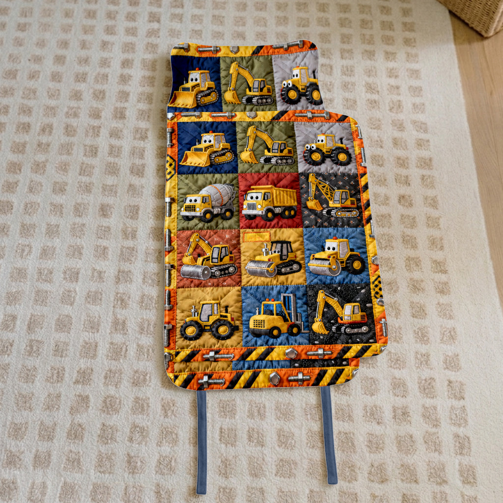 Construction Machine - Personalized Kid Nap Mat