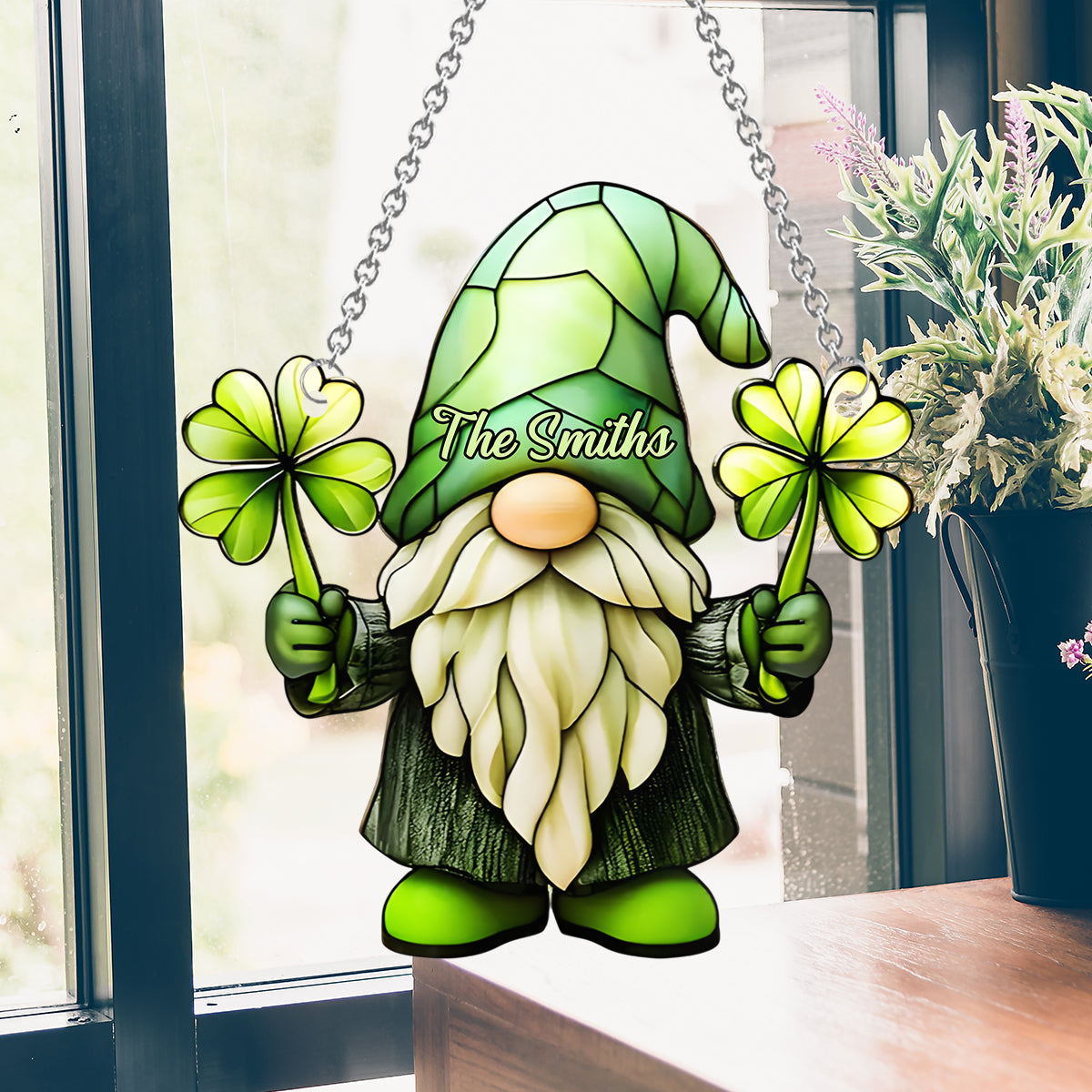 Lucky - Personalized Saint Patrick's Day Window Hanging Suncatcher Ornament