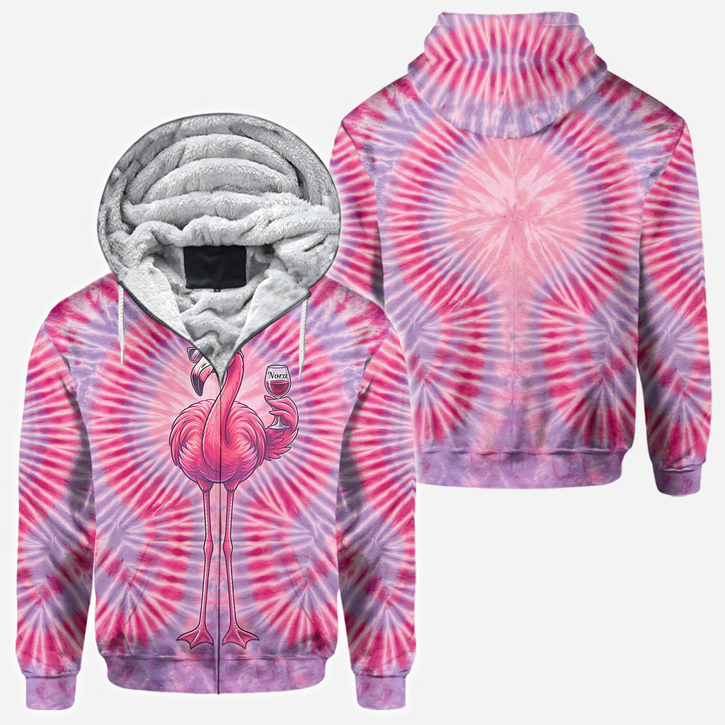 Chill Flamingo Tie Dye Shirt - Personalized Flamingo All Over Shirt