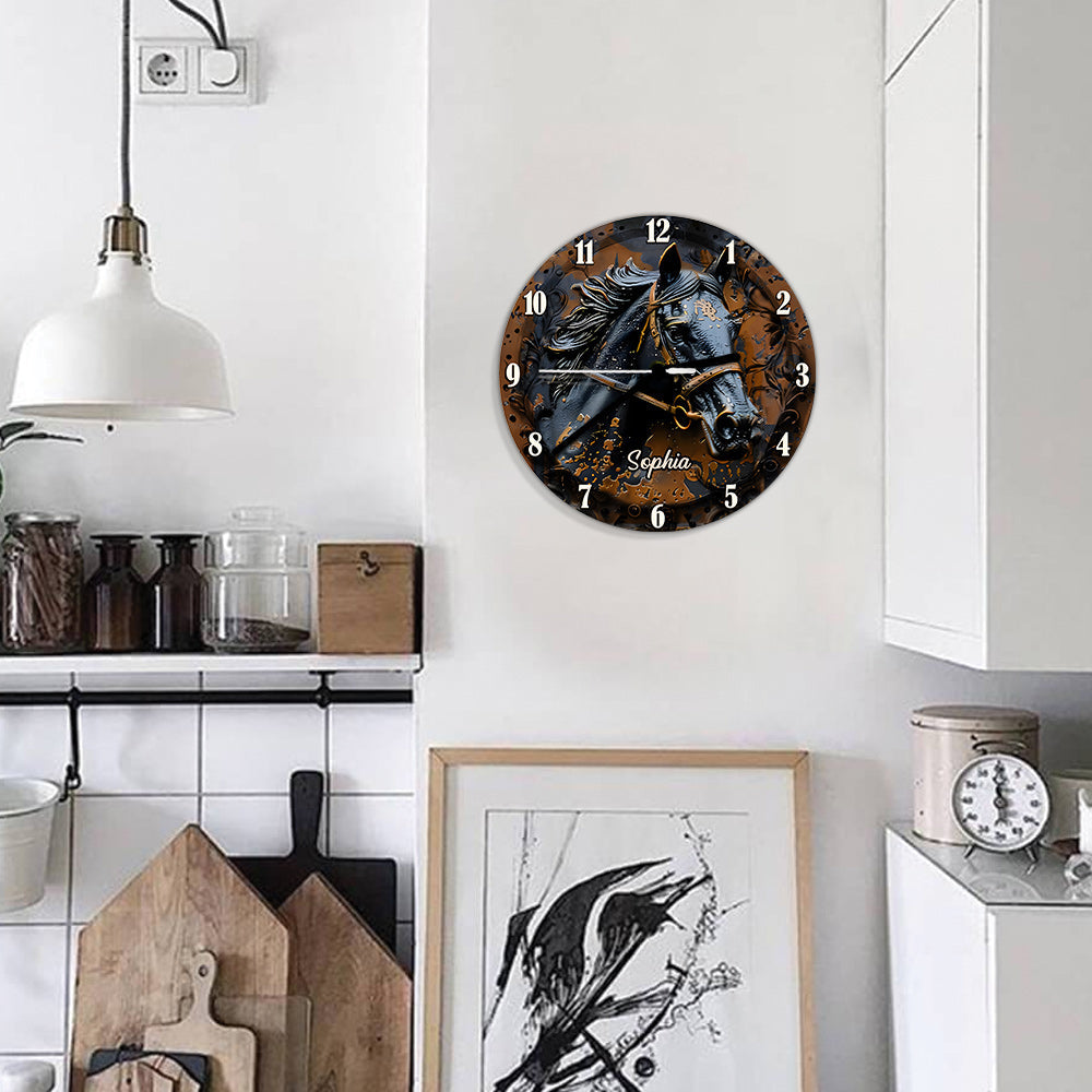 Stunning Horse - Personalized Horse Wall Clock