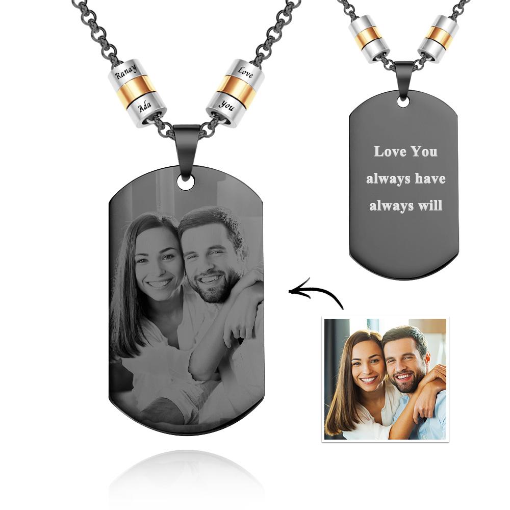 Any Photo - Personalized Engraved Beads Pendant