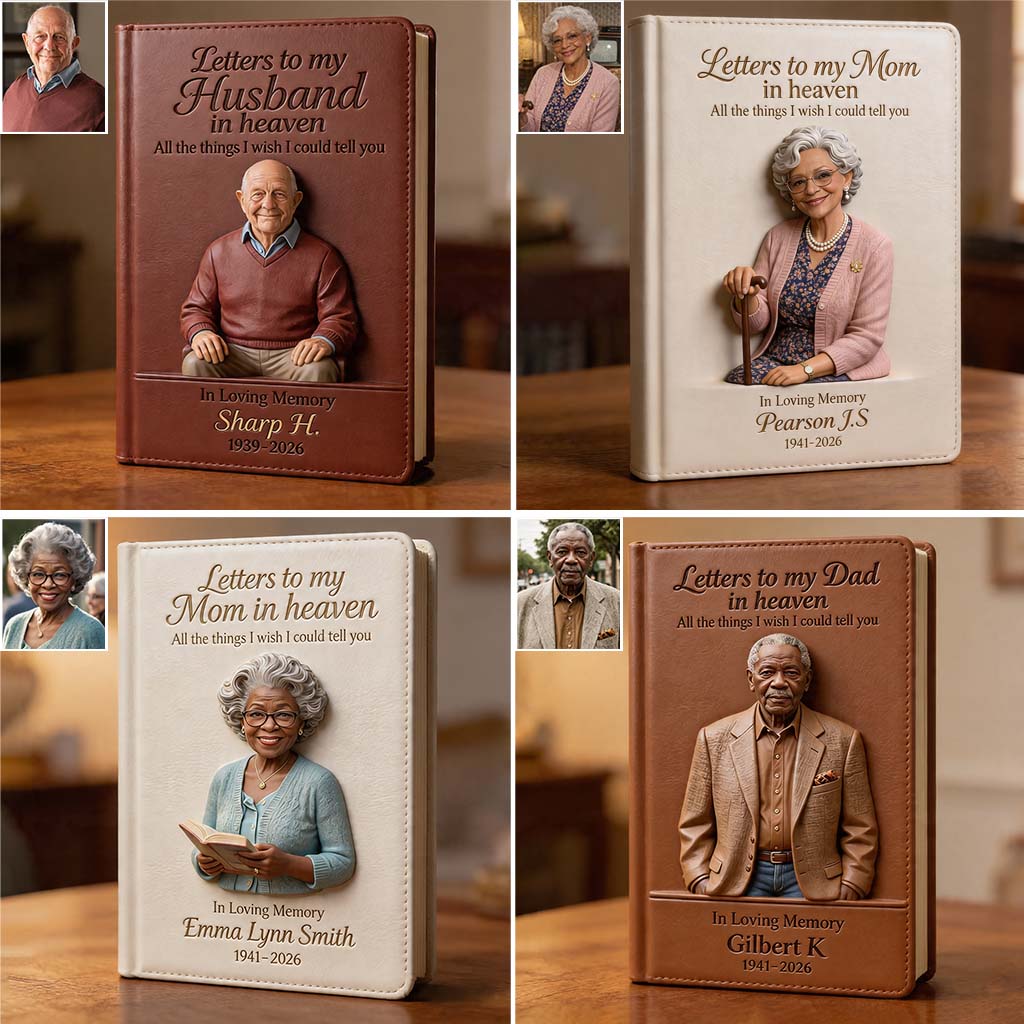 Letter To Heaven - Personalized Memorial Leather Journal