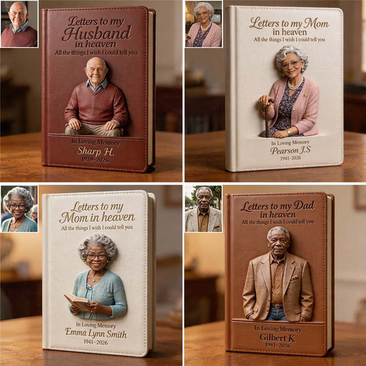 Letter To Heaven - Personalized Memorial Leather Journal
