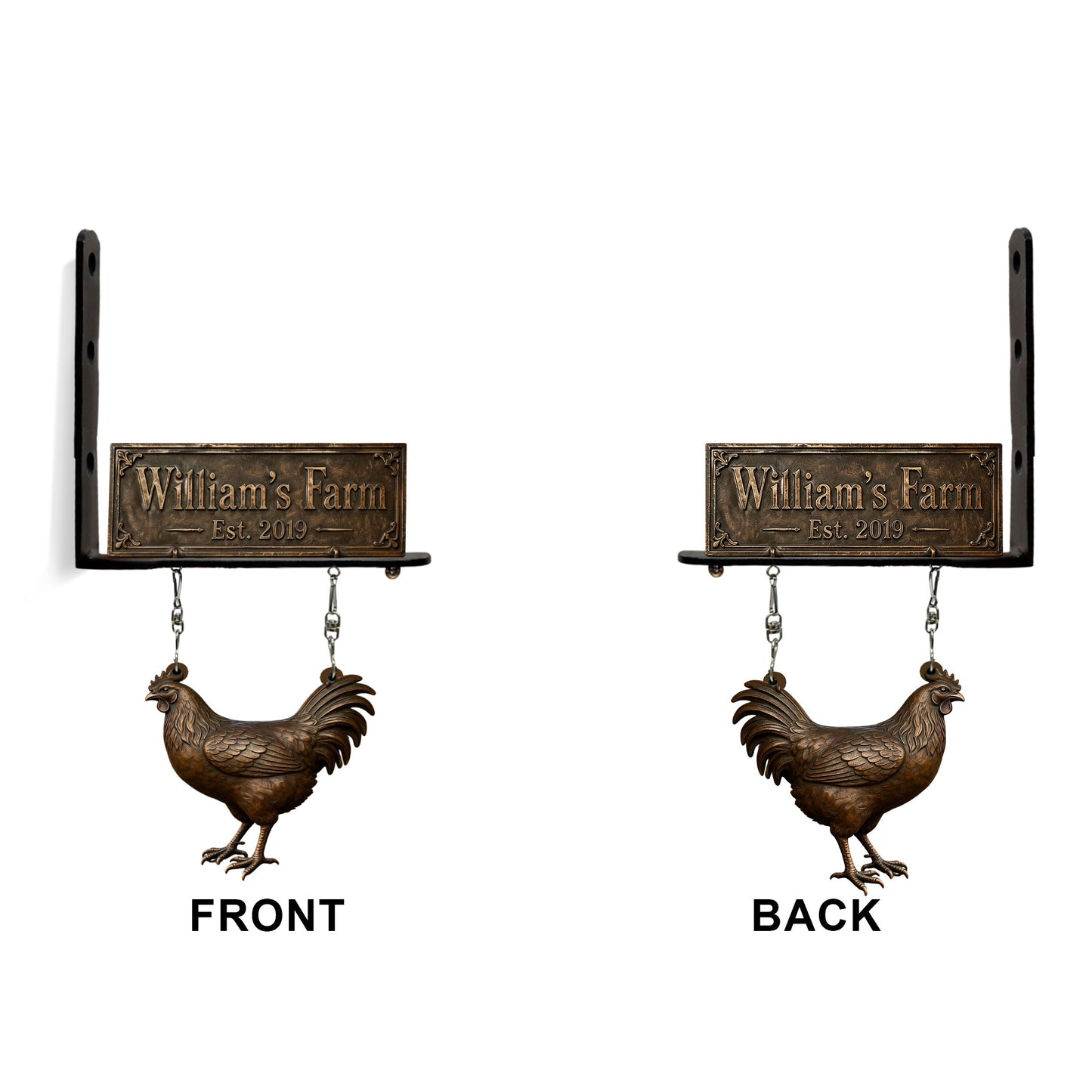 Happy Farm - Personalized Farmer Wooden Wall Mount Sign