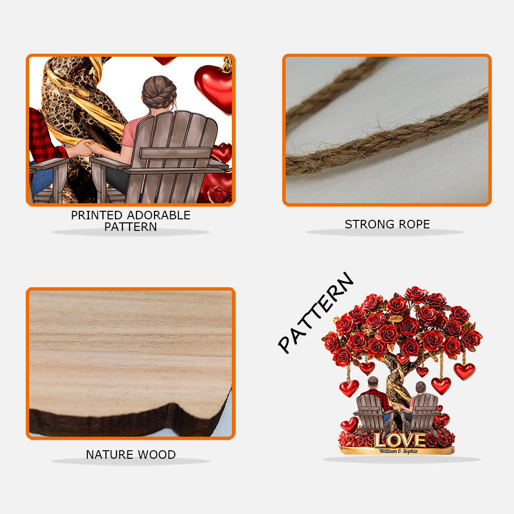 Tree of Love - Personalized Couple Custom Shaped Wood Sign