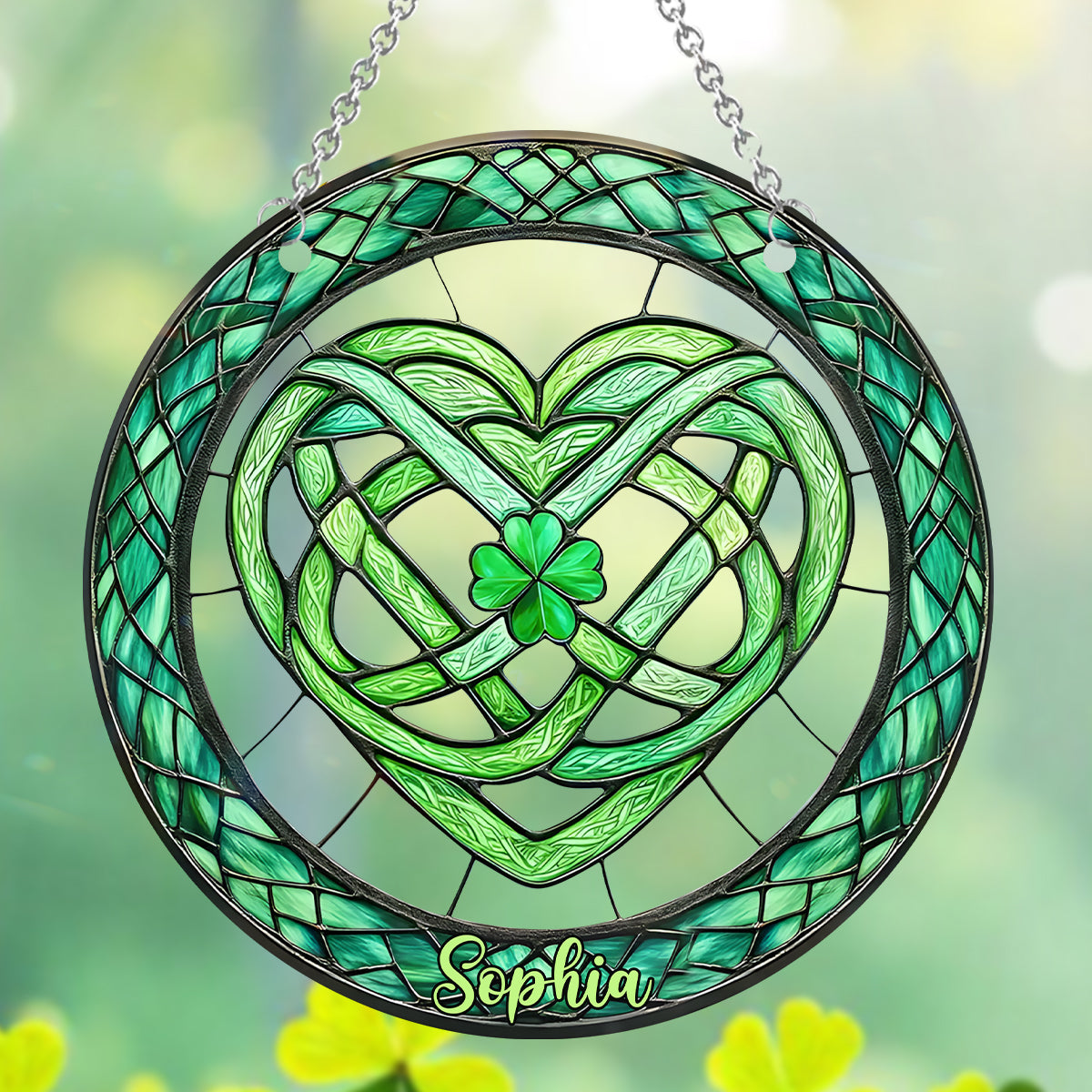 Lucky Symbol - Personalized Saint Patrick's Day Window Hanging Suncatcher Ornament