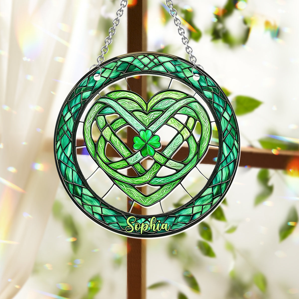 Lucky Symbol - Personalized Saint Patrick's Day Window Hanging Suncatcher Ornament