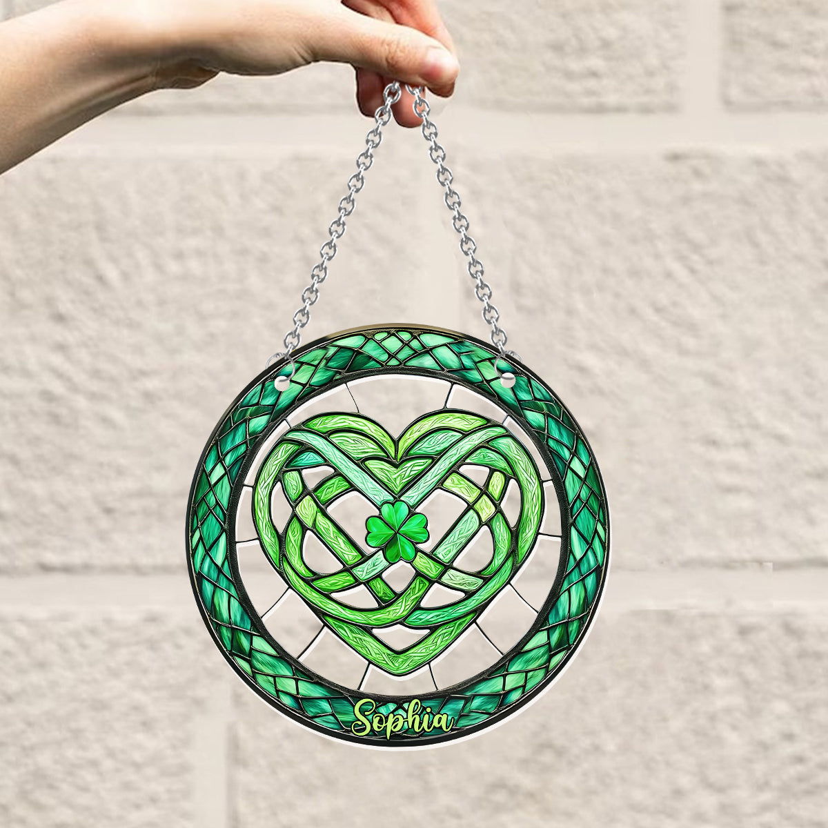 Lucky Symbol - Personalized Saint Patrick's Day Window Hanging Suncatcher Ornament